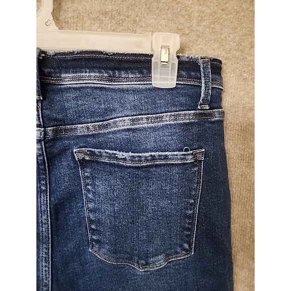 Vervet Cropped Jeans Womens 32 Blue Straight Leg Distressed Stretch - Picture 5 of 8